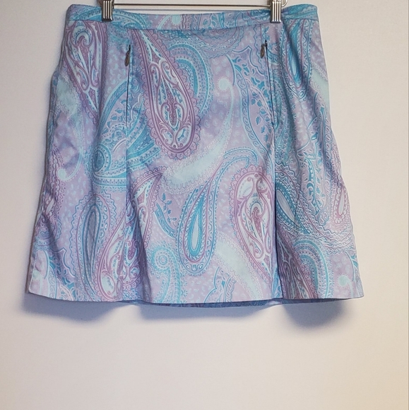 Vintage Tail  Blue and Purple Paisley Print 2 Pc. Golf Skort Set Large - Picture 5 of 9
